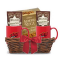 Cocoa and Cookies Gift Basket w/ Red Mugs